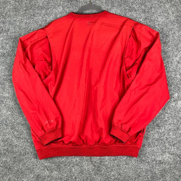 IZOD Golf Pullover Mens Size L Red V-Neck Windbreaker Lightweight Athletic - Picture 5 of 6